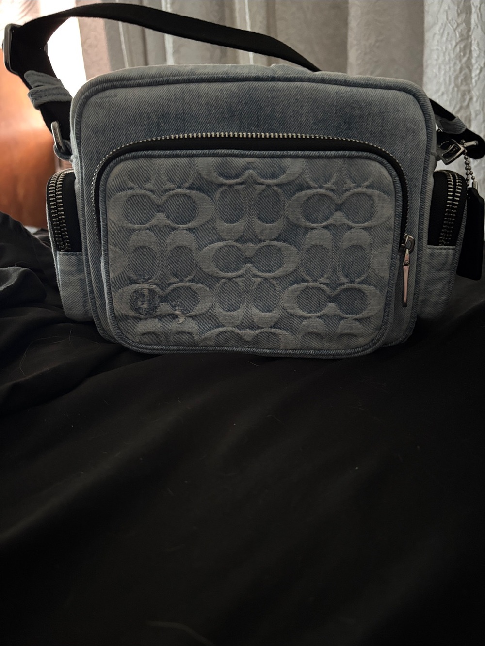 Coach Men's Fletcher Crossbody Bag Loved Signature Denim No bag charms included